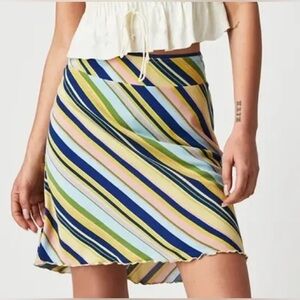 NWOT Free People Striped Multicolor Women's Skirt size 12
